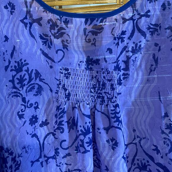 Cacique Sheer Purple Floral Pajama Set 18/20 Mesh Tank & Shorts Sleepwear - Picture 8 of 8